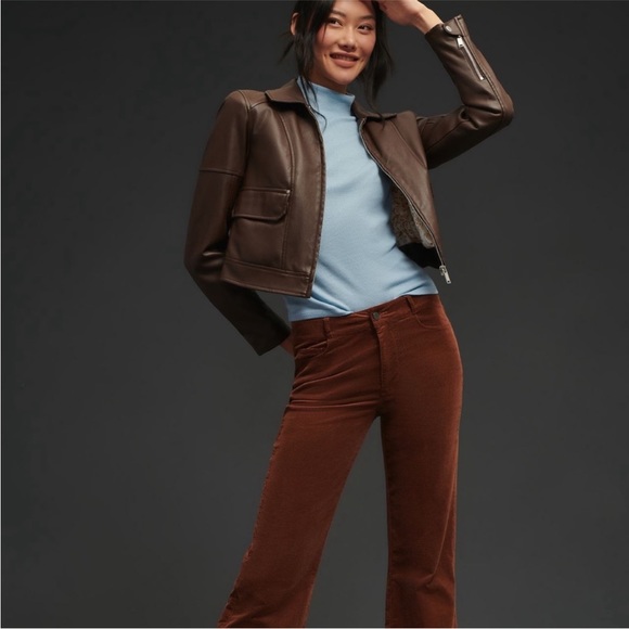 Anthropologie Faux Leather Cropped Jacekt - Picture 5 of 11